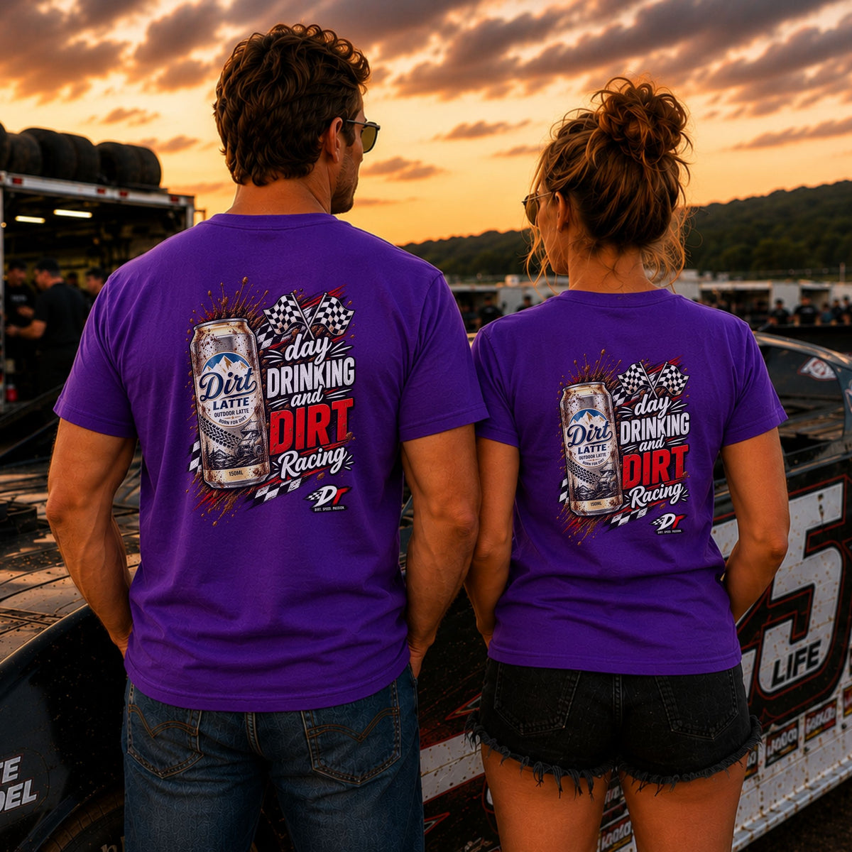 Day Drinking And Dirt Racing T-Shirt | DRAFT THIS
