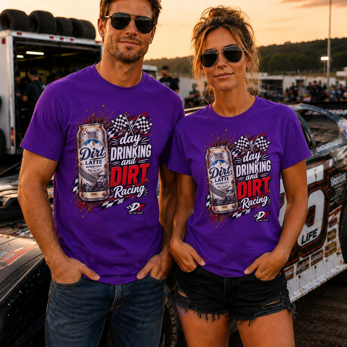 Day Drinking And Dirt Racing T-Shirt | DRAFT THIS