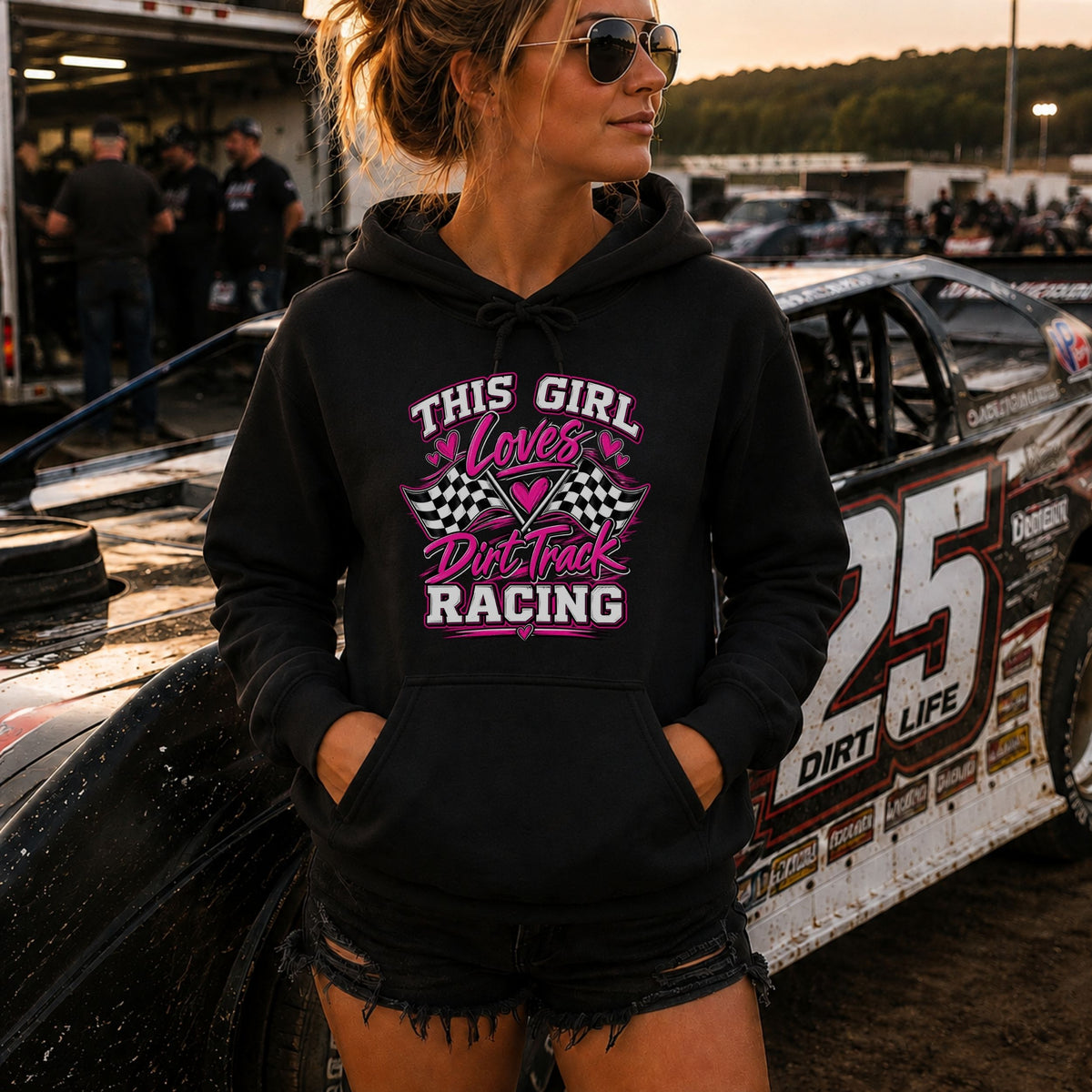 This Girl Loves Racing Hoodie | Dirt Track Apparel