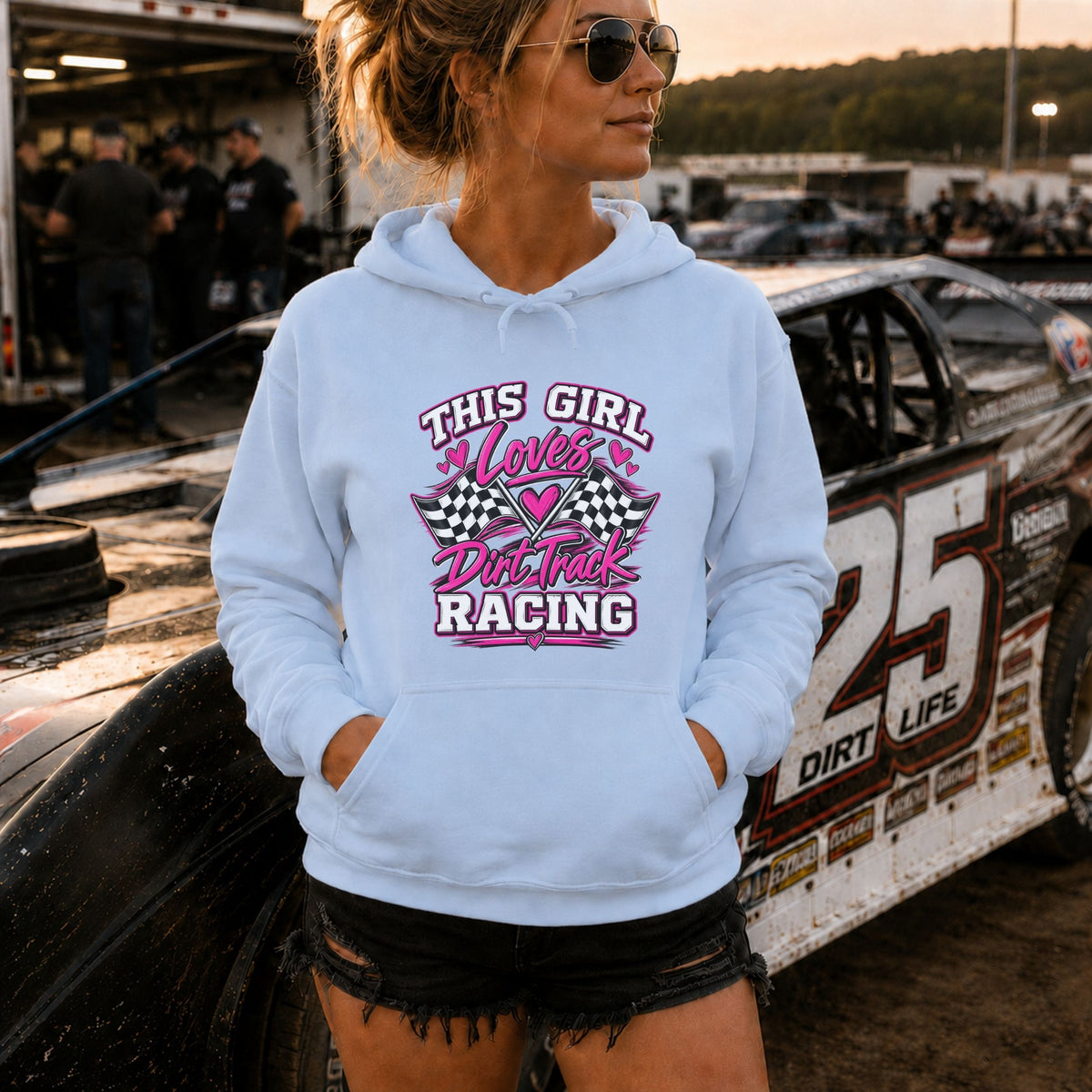This Girl Loves Racing Hoodie | Dirt Track Apparel