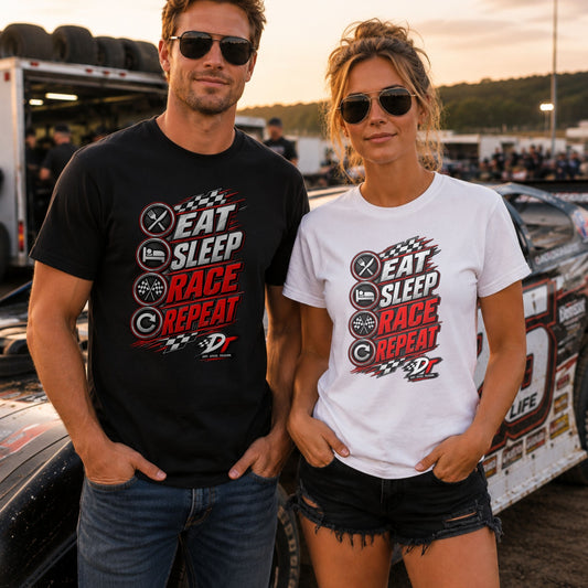 Eat Sleep Race Repeat T-Shirt | DRAFT THIS