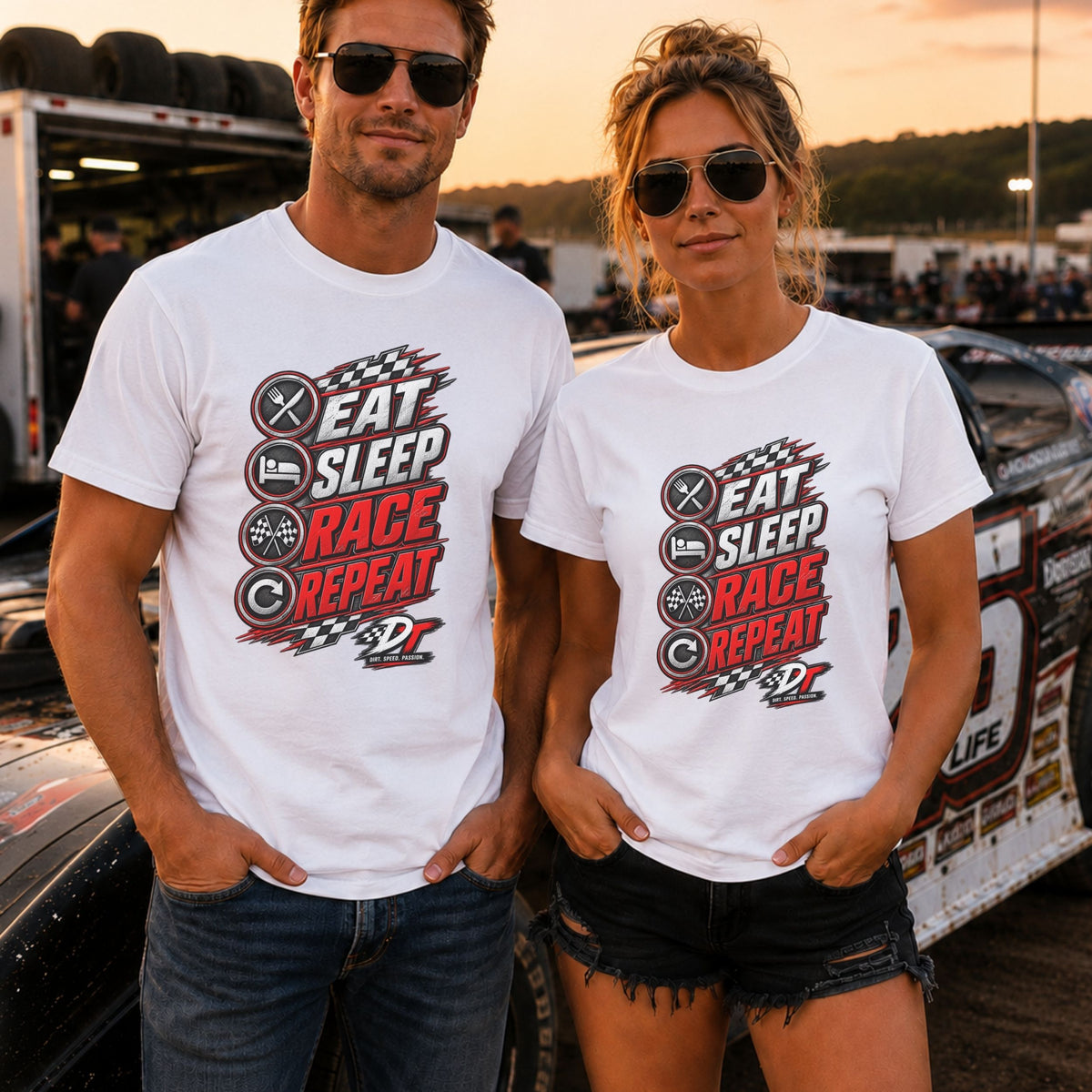 Eat Sleep Race Repeat T-Shirt | DRAFT THIS
