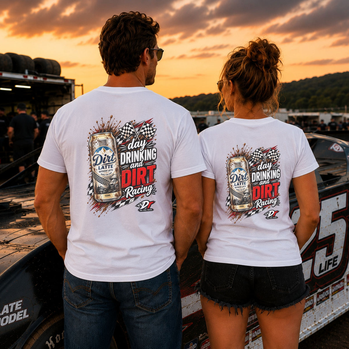 Day Drinking And Dirt Racing T-Shirt | DRAFT THIS