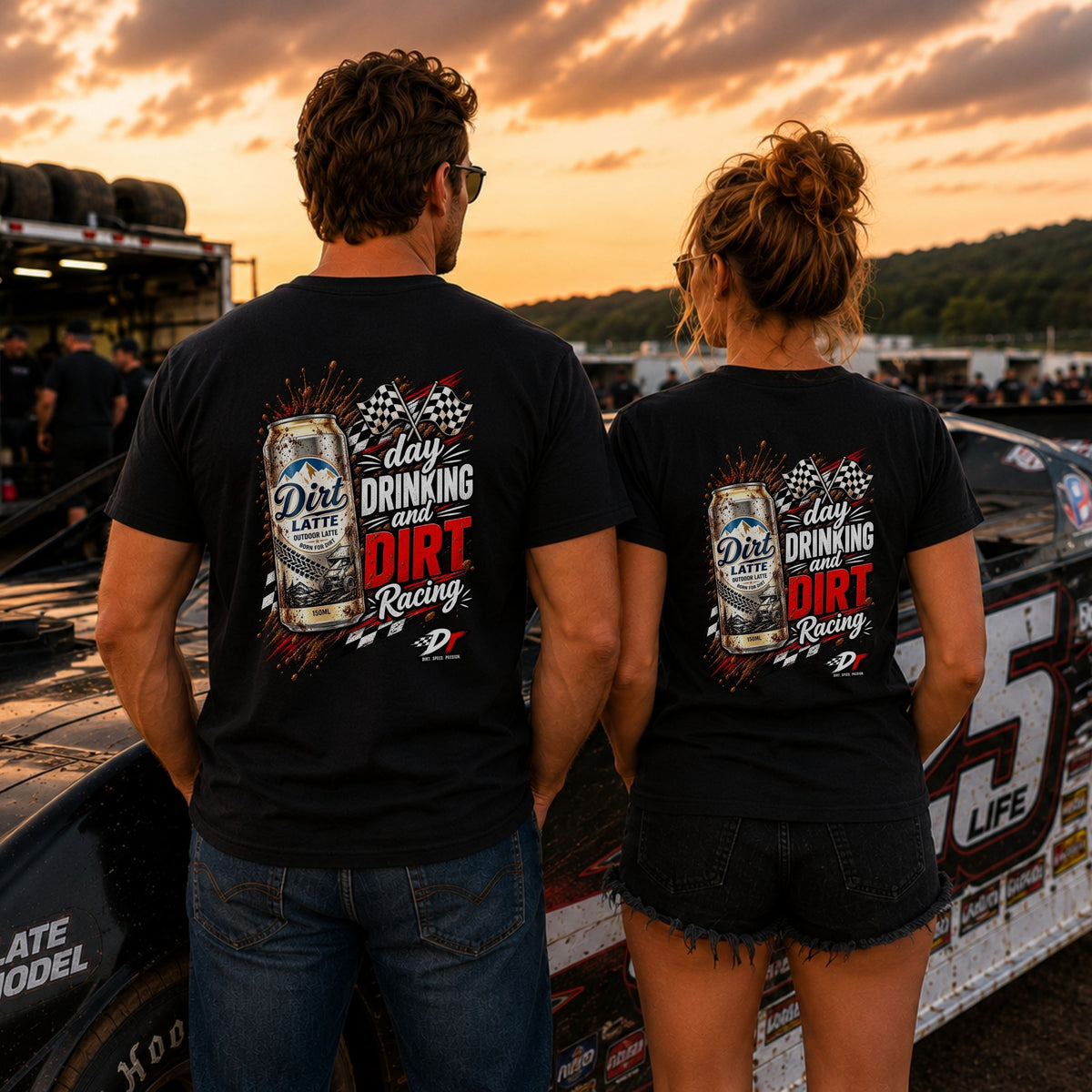 Day Drinking And Dirt Racing T-Shirt | DRAFT THIS